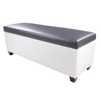Banc de rangement pour chaussures en vinyle blanc de style moderne du milieu du siècle