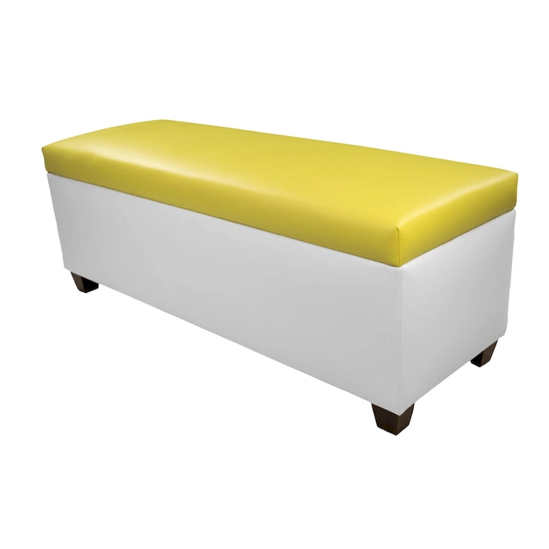 Banc de rangement pour chaussures en vinyle blanc de style moderne du milieu du siècle