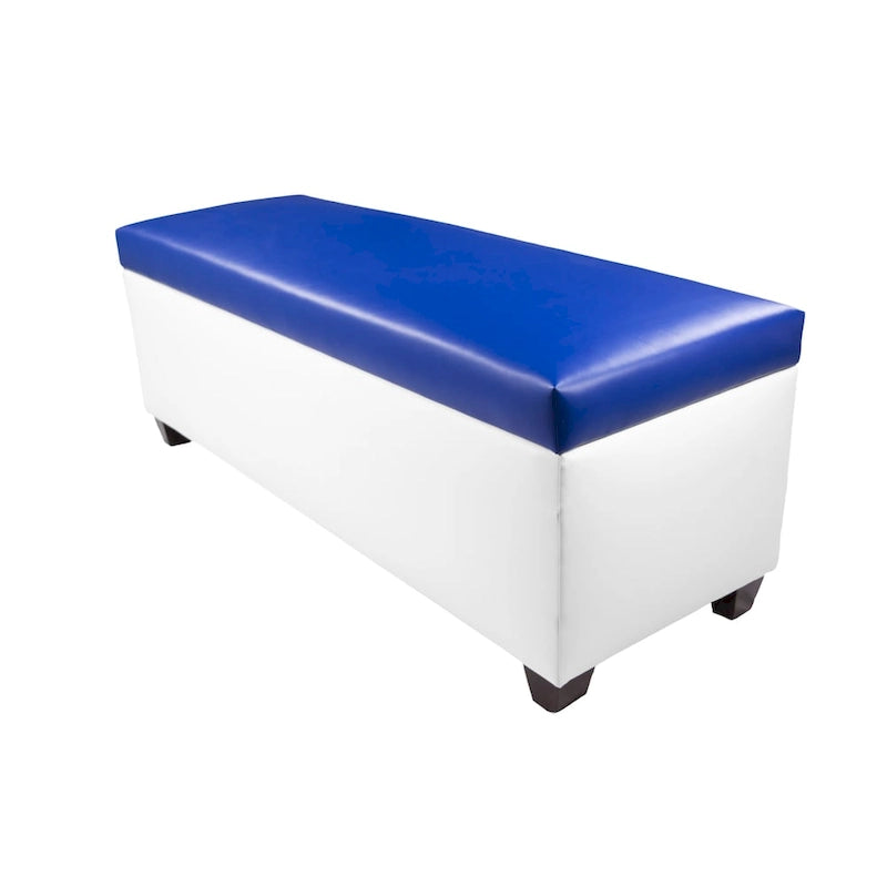 Banc de rangement pour chaussures en vinyle blanc de style moderne du milieu du siècle