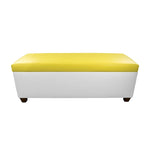 Banc de rangement pour chaussures en vinyle blanc de style moderne du milieu du siècle