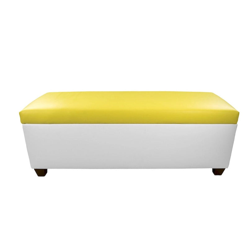Banc de rangement pour chaussures en vinyle blanc de style moderne du milieu du siècle