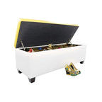 Banc de rangement pour chaussures en vinyle blanc de style moderne du milieu du siècle