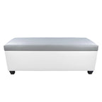 Banc de rangement pour chaussures en vinyle blanc de style moderne du milieu du siècle