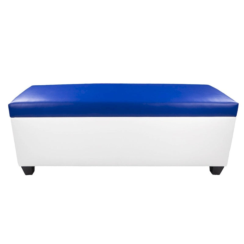 Banc de rangement pour chaussures en vinyle blanc de style moderne du milieu du siècle