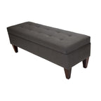 Banc de rangement long en bois, capitonné