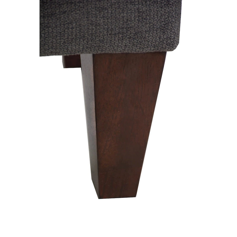 Banc de rangement long en bois, capitonné