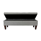 Banc de rangement long en bois, capitonné