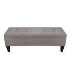 Banc de rangement long en bois, capitonné