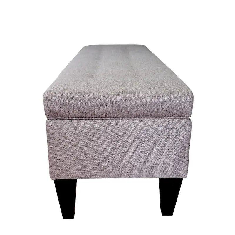 Banc de rangement long en bois, capitonné