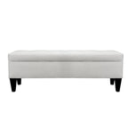 Banc de rangement long en bois, capitonné