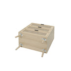 Table d'appoint en rotin à 3 tiroirs Noyer / Noir / Bleu / Naturel / Vert foncé – Utilisation par 1 personne