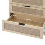 Table d'appoint en rotin à 3 tiroirs Noyer / Noir / Bleu / Naturel / Vert foncé – Utilisation par 1 personne