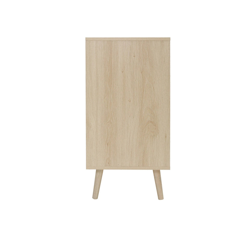 Table d'appoint en rotin à 3 tiroirs Noyer / Noir / Bleu / Naturel / Vert foncé – Utilisation par 1 personne