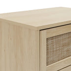 Table d'appoint en rotin à 3 tiroirs Noyer / Noir / Bleu / Naturel / Vert foncé – Utilisation par 1 personne