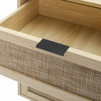 Table d'appoint en rotin à 3 tiroirs Noyer / Noir / Bleu / Naturel / Vert foncé – Utilisation par 1 personne
