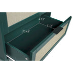 Table d'appoint en rotin à 3 tiroirs Noyer / Noir / Bleu / Naturel / Vert foncé – Utilisation par 1 personne