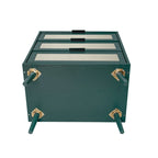 Table d'appoint en rotin à 3 tiroirs Noyer / Noir / Bleu / Naturel / Vert foncé – Utilisation par 1 personne