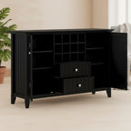 BUFFET TRANSITIONNEL 54 po en BOIS MASSIF avec casier à vin - 17 P x 54 L x 36 H