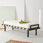Banc en teck avec coussin - 70 L x 25,7 P x 18,5 H