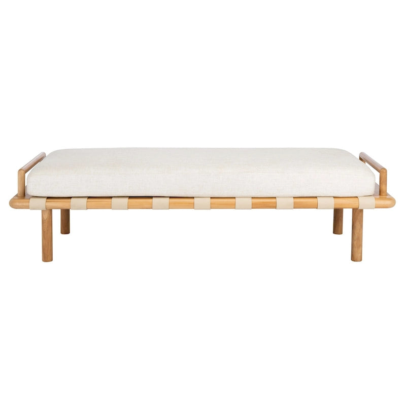 Banc en teck avec coussin - 70 L x 25,7 P x 18,5 H