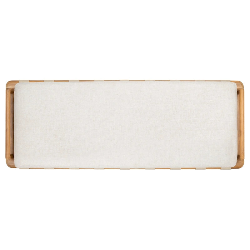 Banc en teck avec coussin - 70 L x 25,7 P x 18,5 H