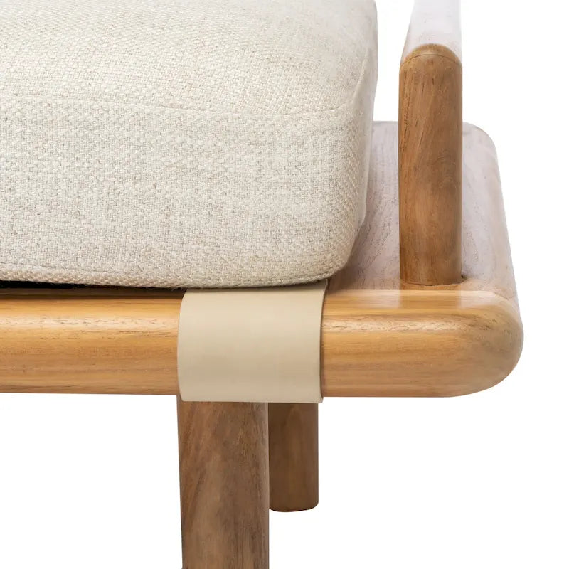 Banc en teck avec coussin - 70 L x 25,7 P x 18,5 H
