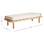 Banc en teck avec coussin - 70 L x 25,7 P x 18,5 H