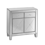 Armoire d'appoint de rangement à deux portes miroir scintillante et glamour