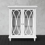 Meuble de rangement au sol indépendant à porte en verre coloré blanc pour 1