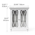 Meuble de rangement au sol indépendant à porte en verre coloré blanc pour 1