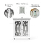 Meuble de rangement au sol indépendant à porte en verre coloré blanc pour 1