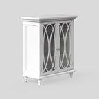 Meuble de rangement au sol indépendant à porte en verre coloré blanc pour 1