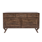 Bureau-crédence en bois de châtaignier patiné