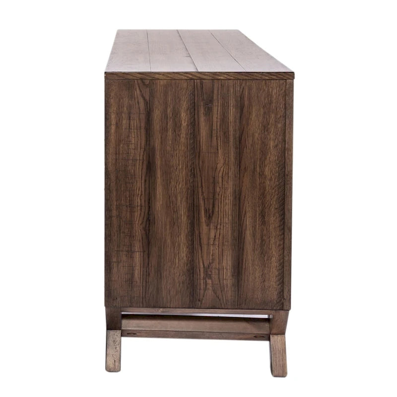 Bureau-crédence en bois de châtaignier patiné