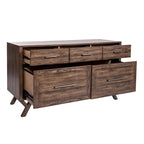 Bureau-crédence en bois de châtaignier patiné
