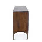 Buffet en bois de manguier bicolore marron avec portes vitrées