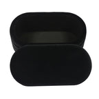Banc de rangement en velours noir / crème / rose poudré – capitonné, base dorée, 1 place
