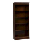 Bibliothèque réglable à 5 étagères, Cognac marron