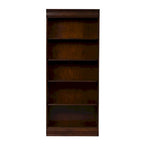 Bibliothèque réglable à 5 étagères, Cognac marron