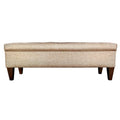 Banc de rangement long capitonné 10 boutons