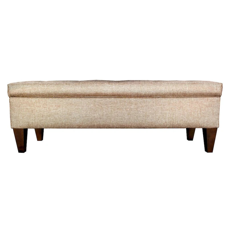 Banc de rangement long capitonné 10 boutons