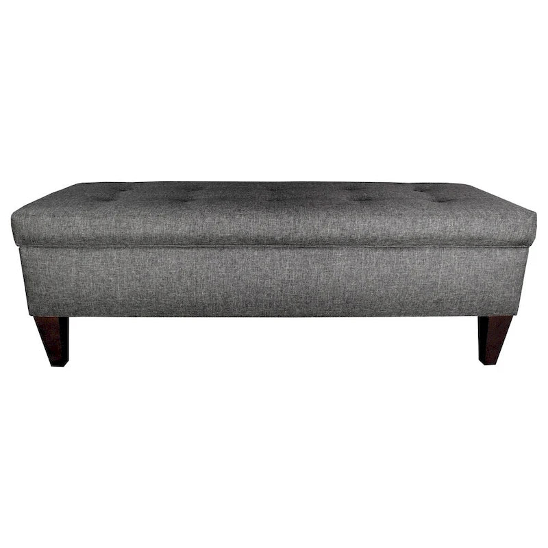 Banc de rangement long capitonné 10 boutons