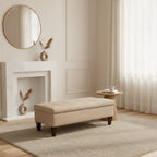 Brooke 10-button Tufted Upholstered Long Storage Bench Ottoman