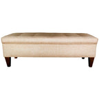 Banc de rangement long capitonné 10 boutons