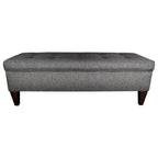 Banc de rangement long capitonné 10 boutons