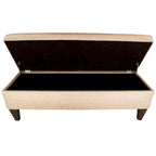 Banc de rangement long capitonné 10 boutons