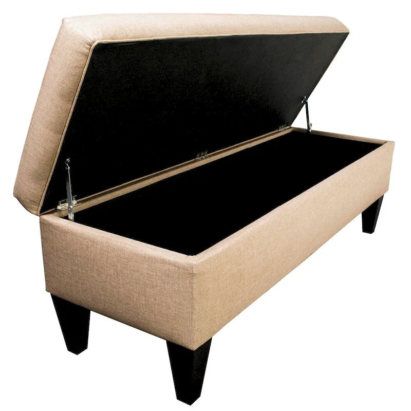 Banc de rangement long capitonné 10 boutons