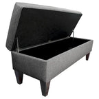 Banc de rangement long capitonné 10 boutons
