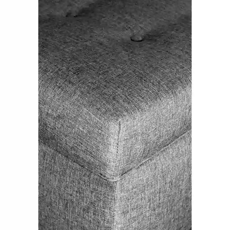 Banc de rangement long capitonné 10 boutons