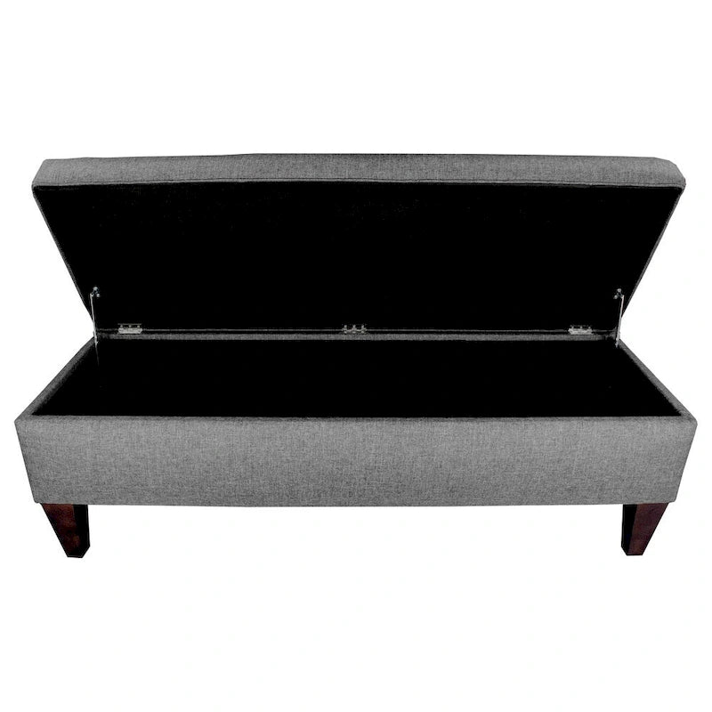 Banc de rangement long capitonné 10 boutons